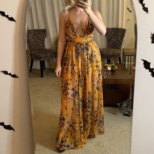 Gorgeous yellow floral maxi dress
